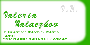 valeria malaczkov business card